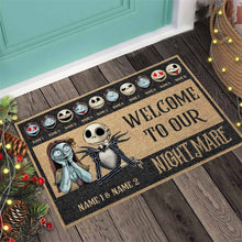 Load image into Gallery viewer, Personalized Coir Doormat Welcome to Our Nightmare Halloween Gift
