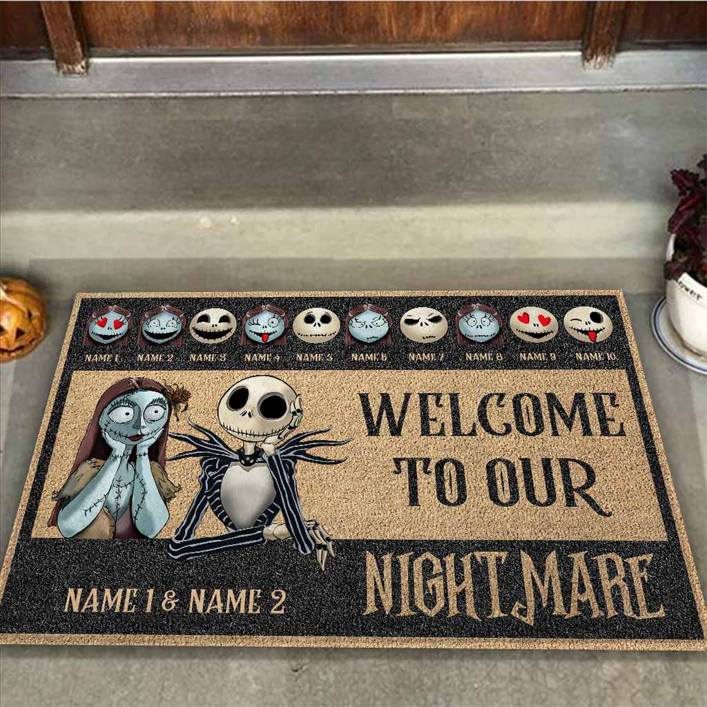 Personalized Coir Doormat Welcome to Our Nightmare Halloween Gift