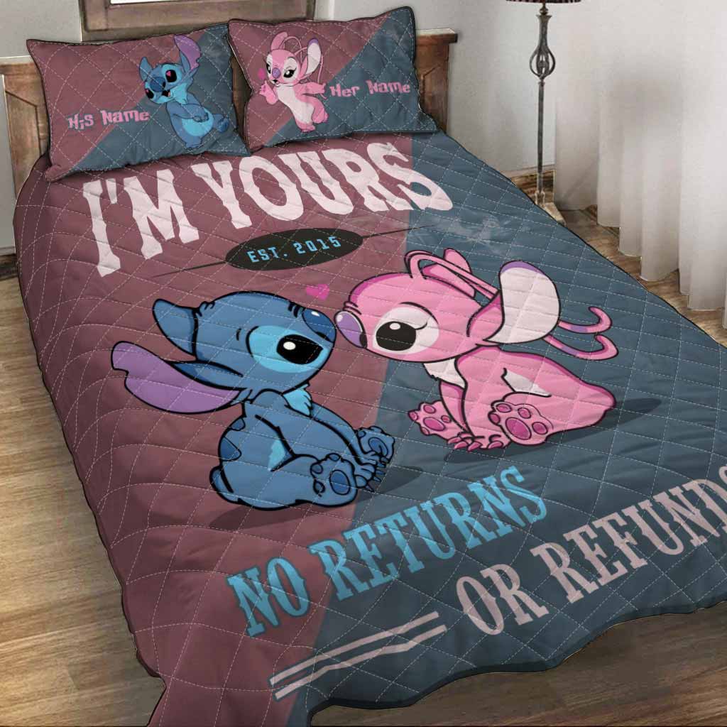 Personalized Cartoon Quilt Set with Custom Names | Unique Couple Gift