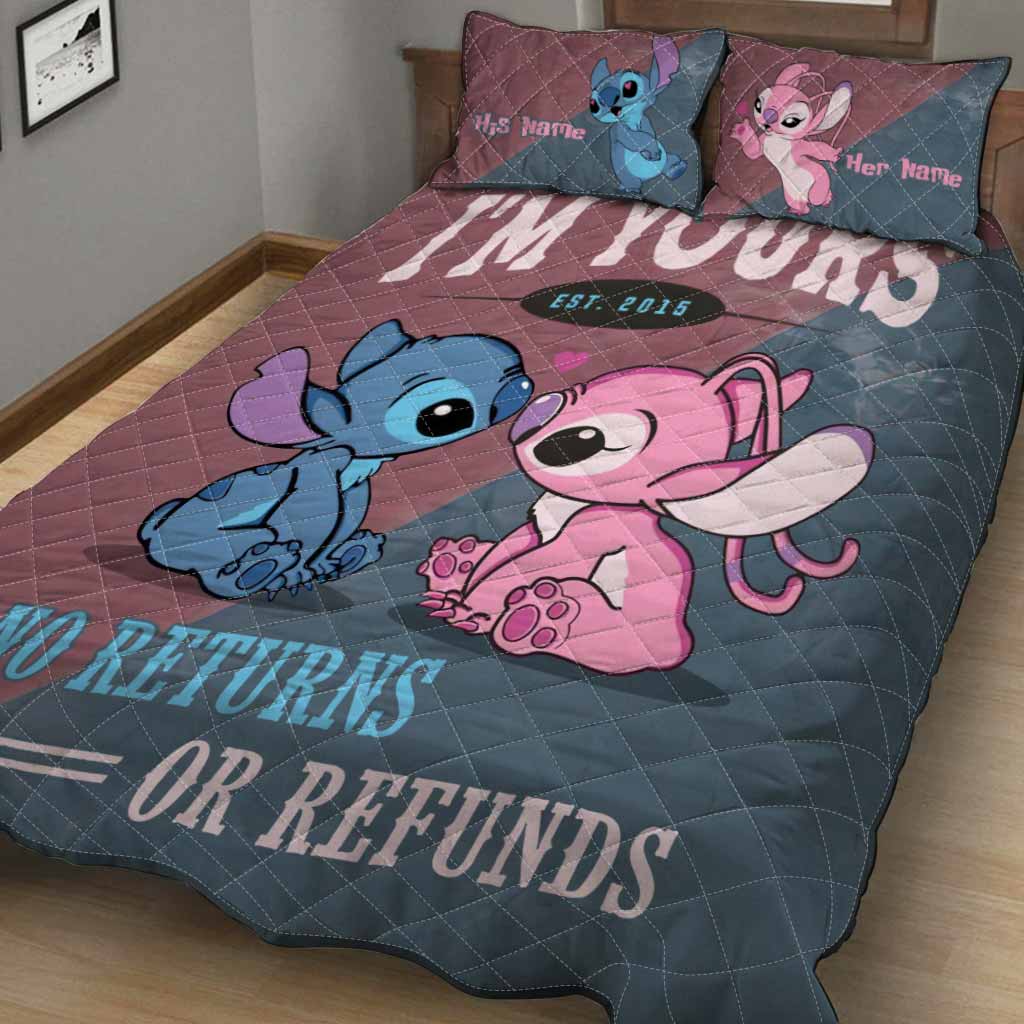 Personalized Cartoon Quilt Set with Custom Names | Unique Couple Gift