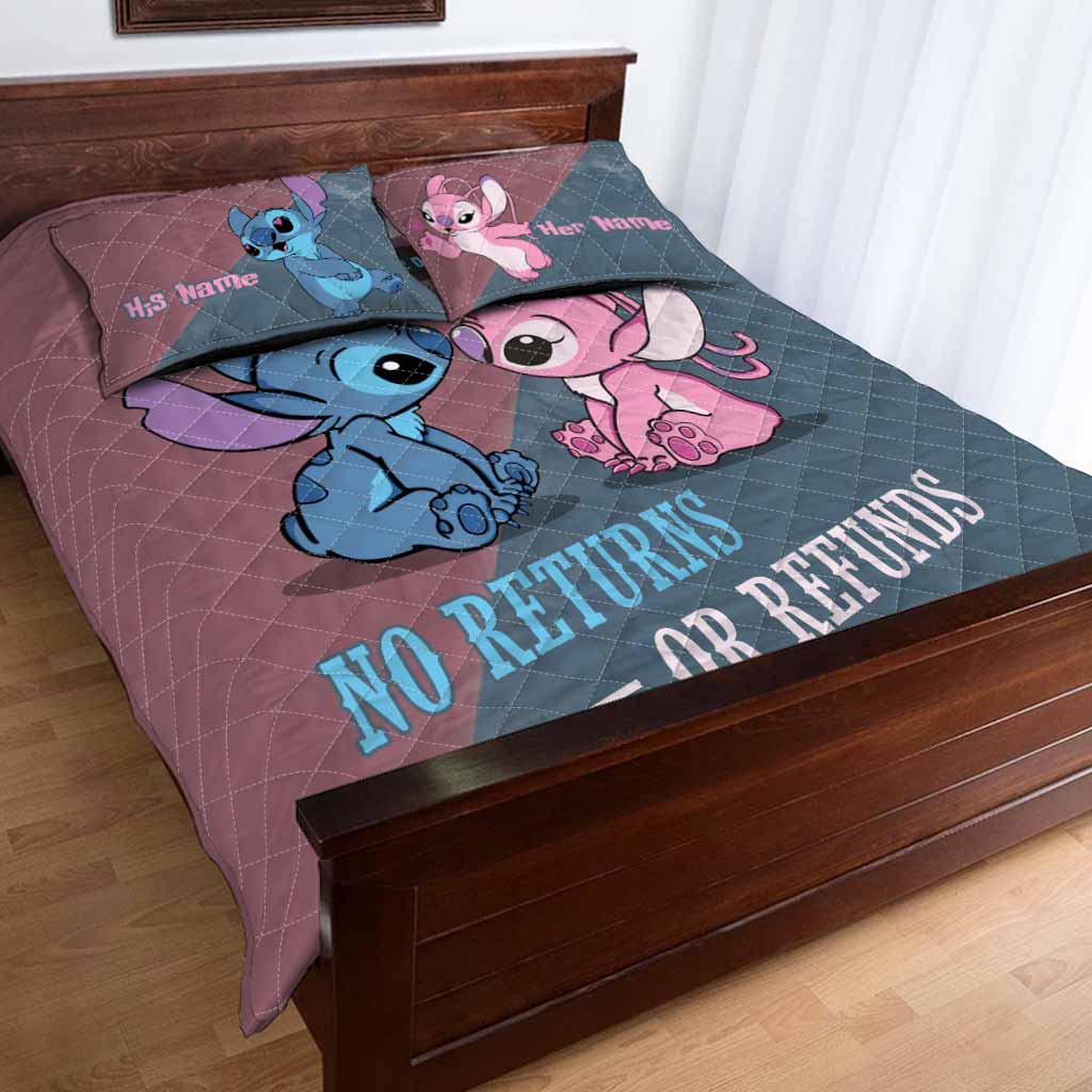 Personalized Cartoon Quilt Set with Custom Names | Unique Couple Gift