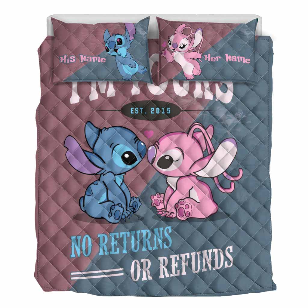Personalized Cartoon Quilt Set with Custom Names | Unique Couple Gift