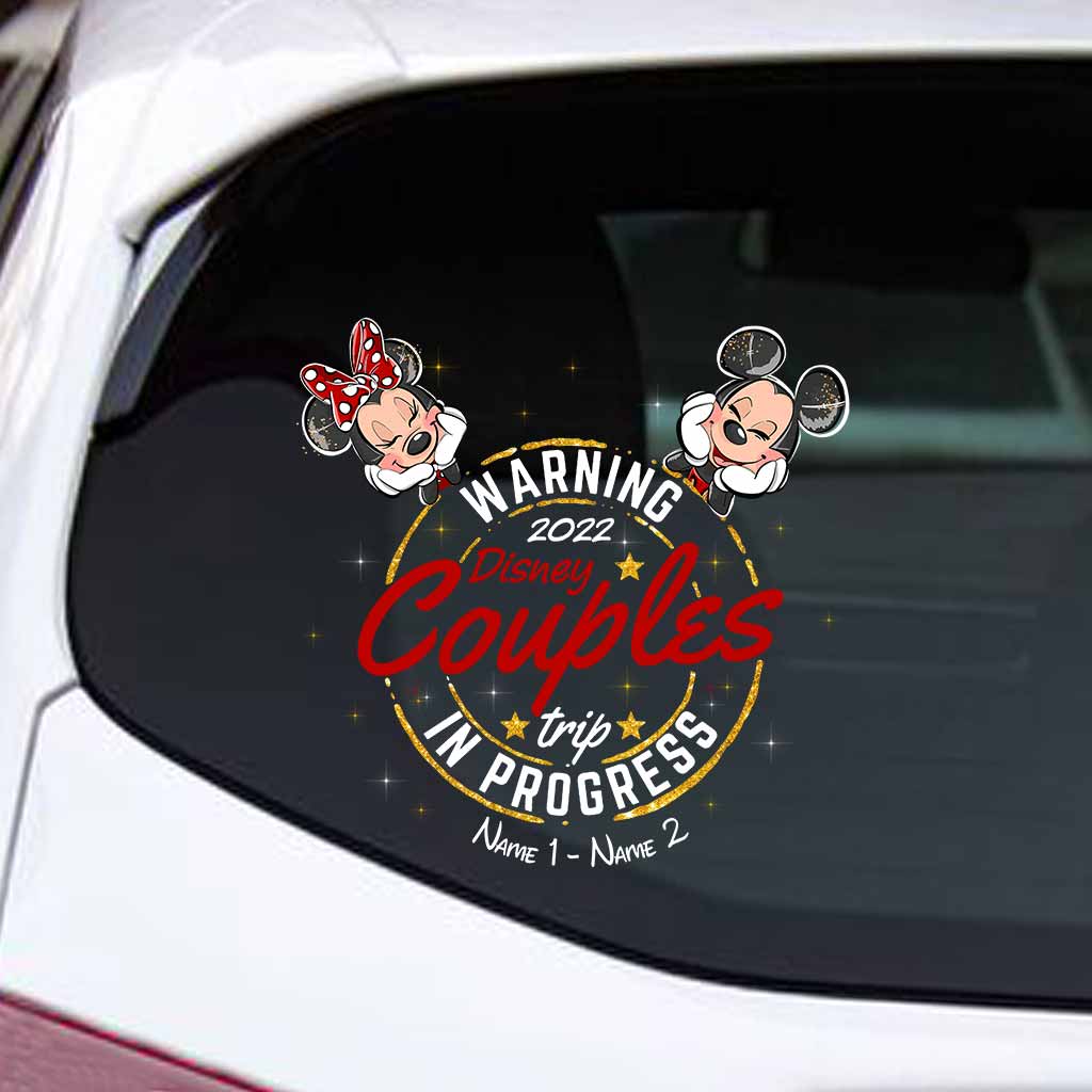 Personalized Disney Couples Trip Warning Decal for Car
