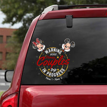 Load image into Gallery viewer, Personalized Disney Couples Trip Warning Decal for Car
