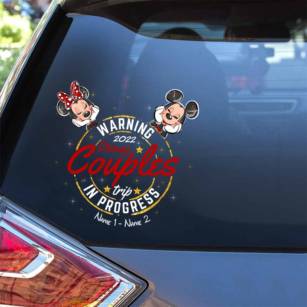 Personalized Disney Couples Trip Warning Decal for Car