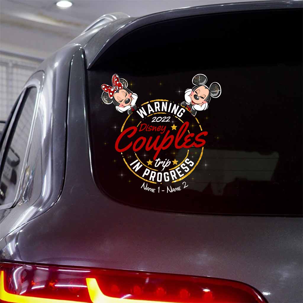 Personalized Disney Couples Trip Warning Decal for Car