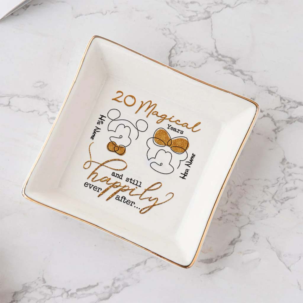 Personalized Couple Jewelry Dish Custom Name Gift for Anniversary
