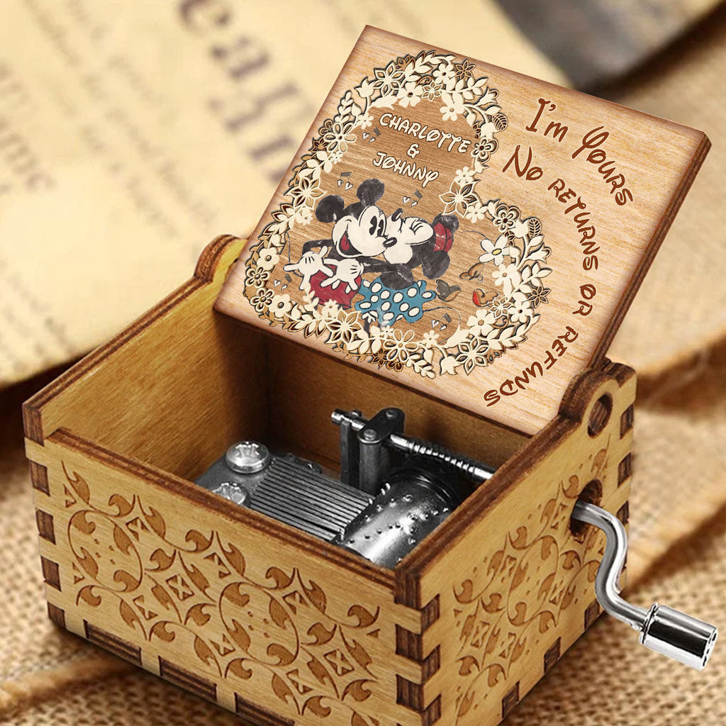 Personalized Hand Crank Music Box for Couples Gift Anniversary