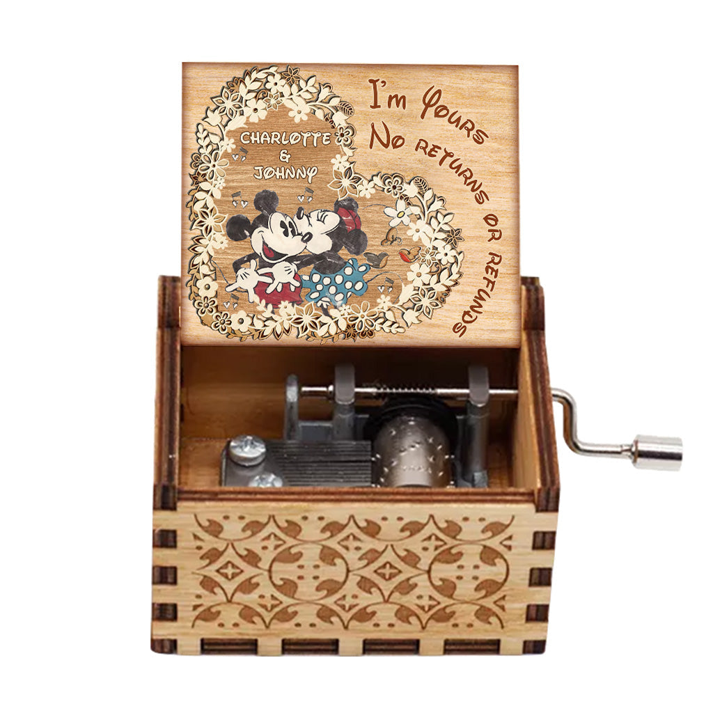 Personalized Hand Crank Music Box for Couples Gift Anniversary