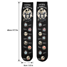 Load image into Gallery viewer, Personalized Nightmare Socks for Dad Custom Names Father's Day Gift
