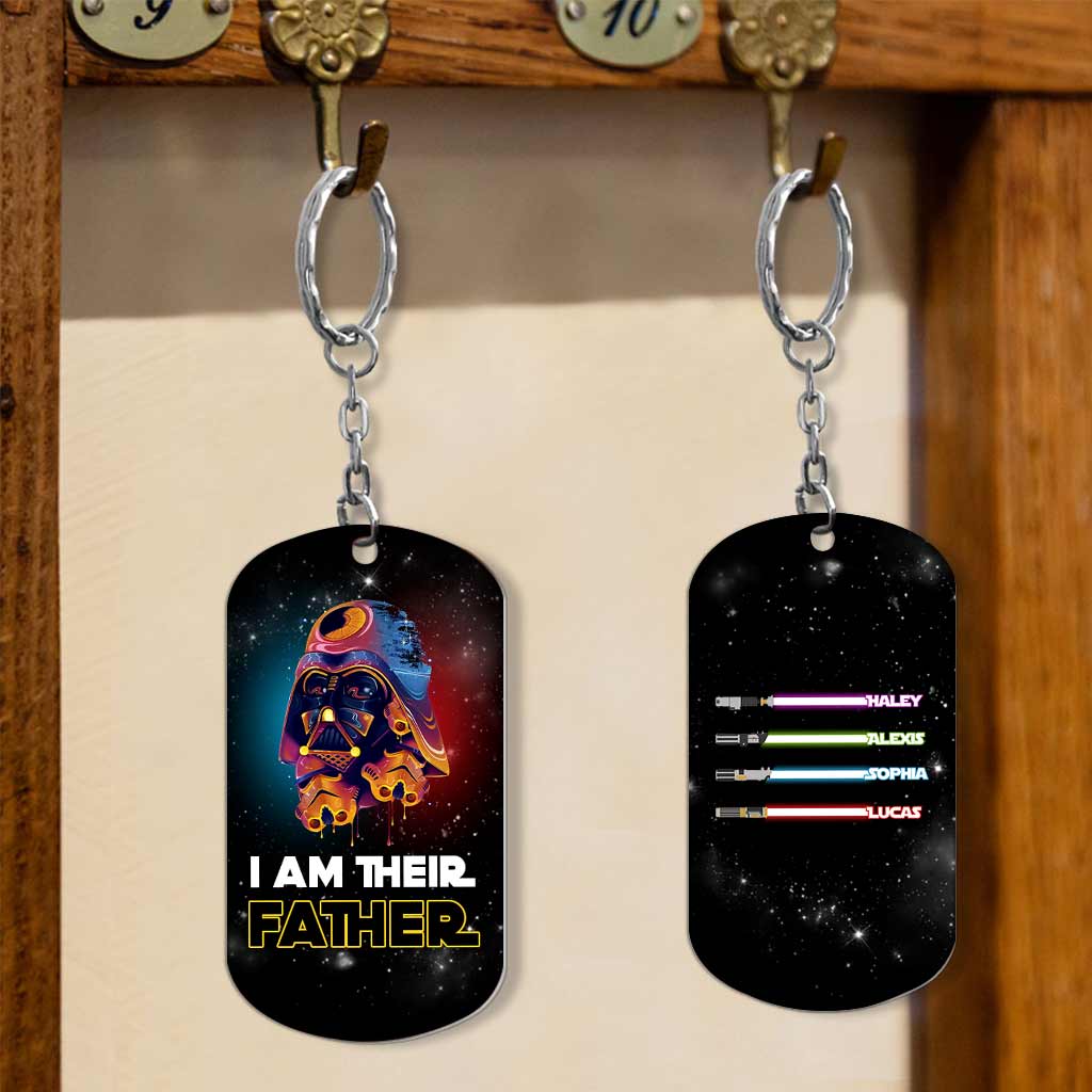 Personalized Stainless Steel Keychain I Am Their Father Gift for Dad