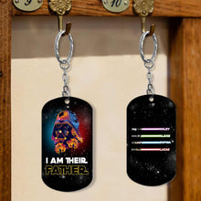 Load image into Gallery viewer, Personalized Stainless Steel Keychain I Am Their Father Gift for Dad
