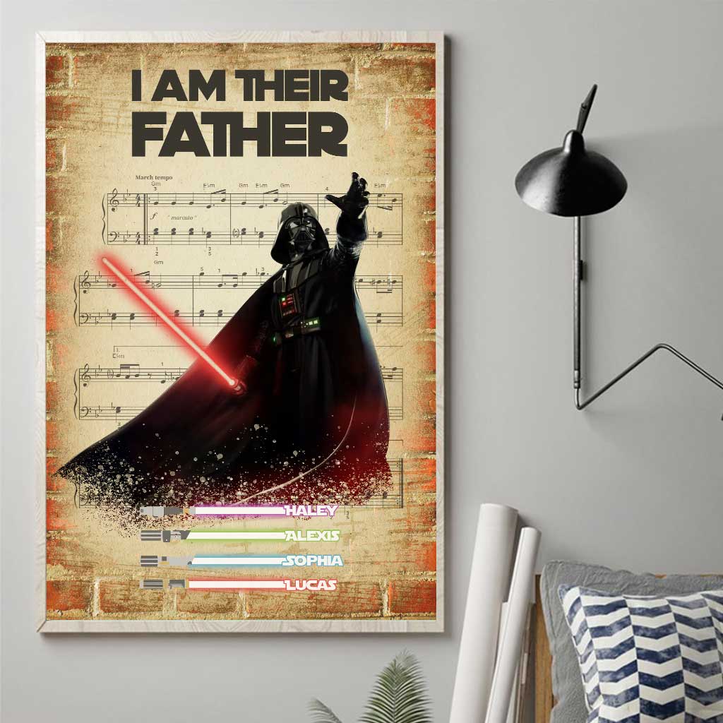 Personalized Darth Vader Father's Day Poster Custom Name Gift