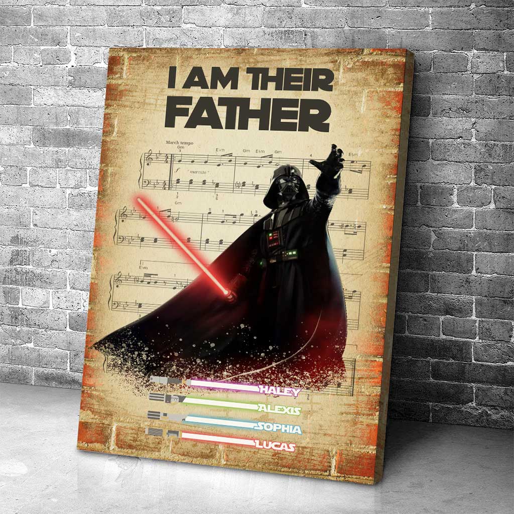 Personalized Darth Vader Father's Day Poster Custom Name Gift