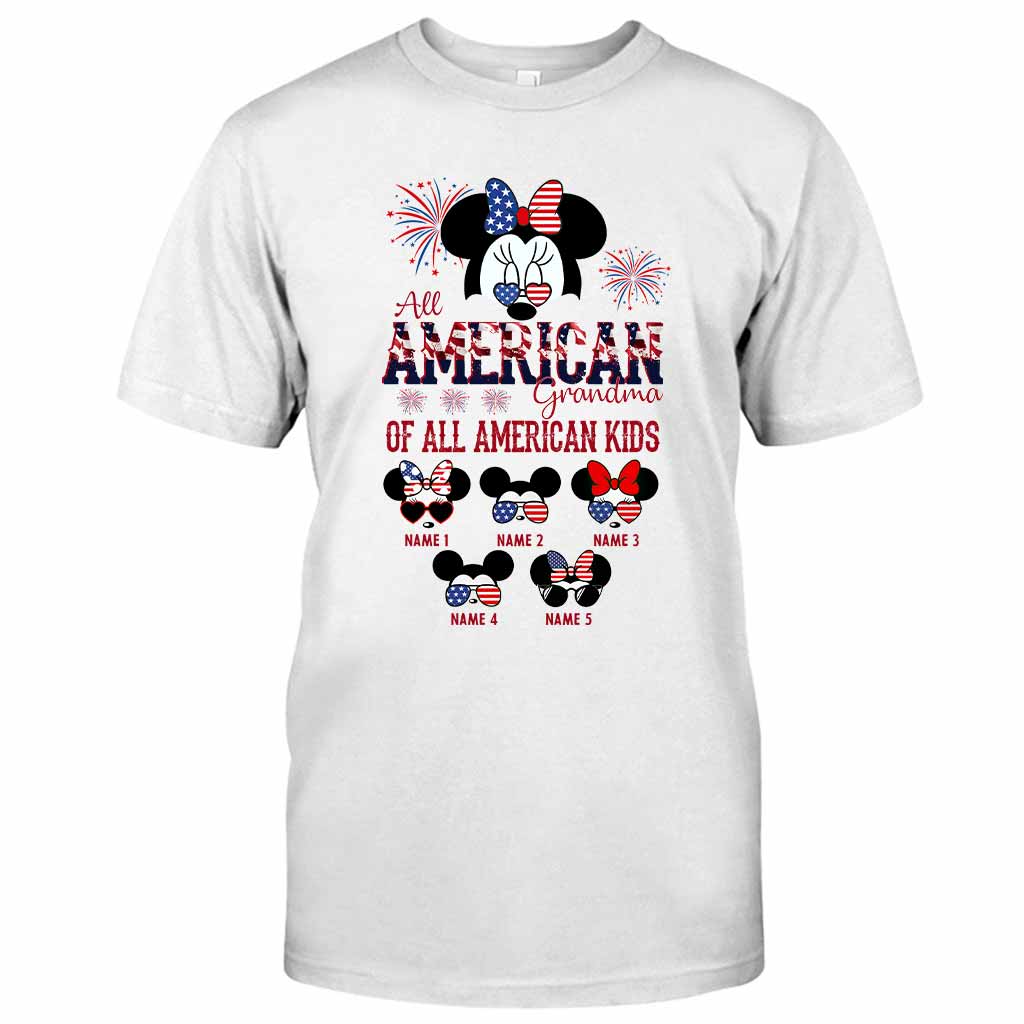 Personalized All American Grandma T-Shirt Hoodie Custom Names Gift