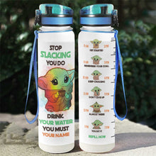 Load image into Gallery viewer, Personalized Water Tracker Bottle with Infuser Custom Name Gift for Kids
