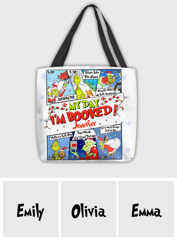 Personalized Grinch Tote Bag Custom Name Christmas Gift