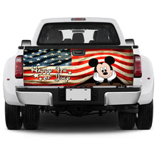 Load image into Gallery viewer, Happy 4th of July Truck Tailgate Decal USA Flag Design
