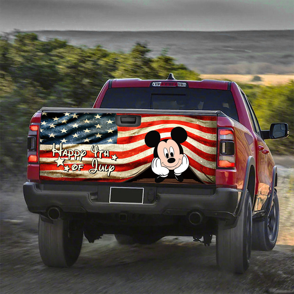 Happy 4th of July Truck Tailgate Decal USA Flag Design