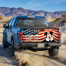 Load image into Gallery viewer, Happy 4th of July Truck Tailgate Decal USA Flag Design
