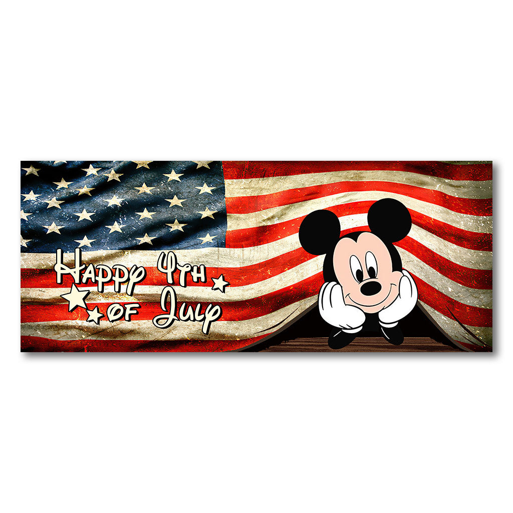 Happy 4th of July Truck Tailgate Decal USA Flag Design