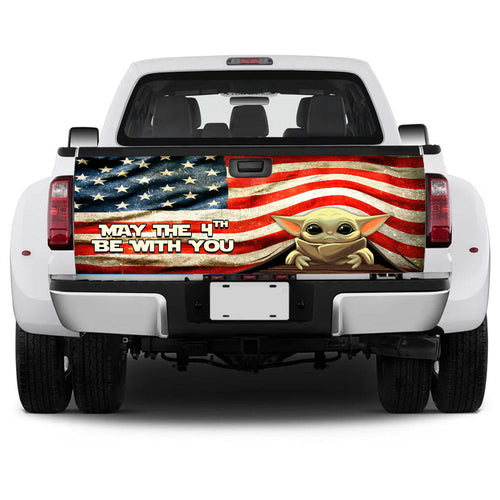 American Flag May The 4th Be With You Truck Tailgate Decal