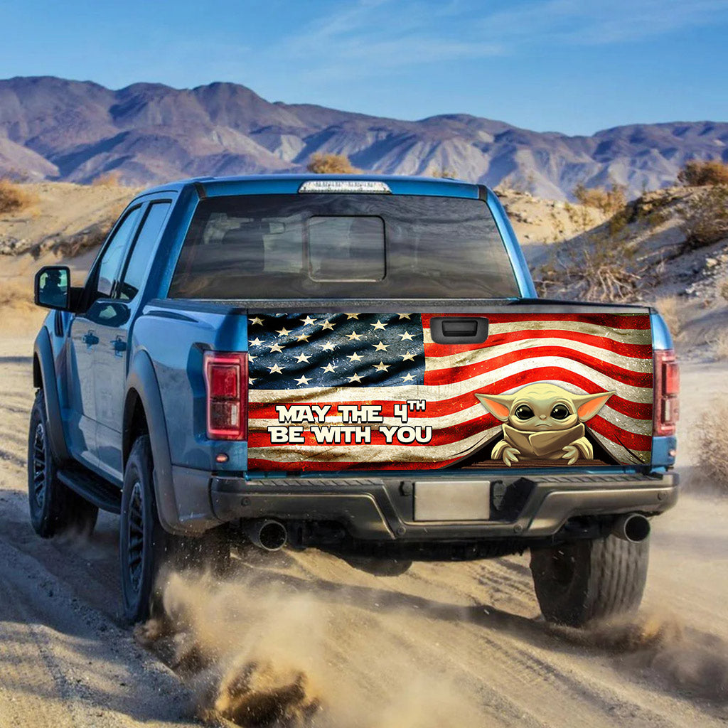 American Flag May The 4th Be With You Truck Tailgate Decal
