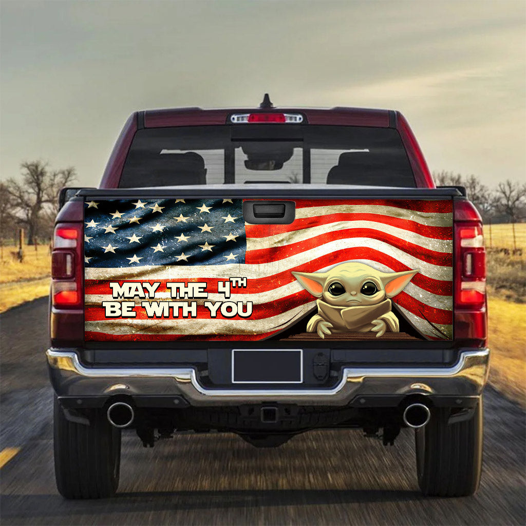 American Flag May The 4th Be With You Truck Tailgate Decal