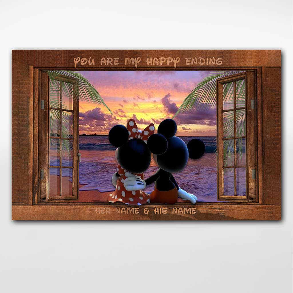 Personalized Couple Canvas You Are My Happy Ending Gift