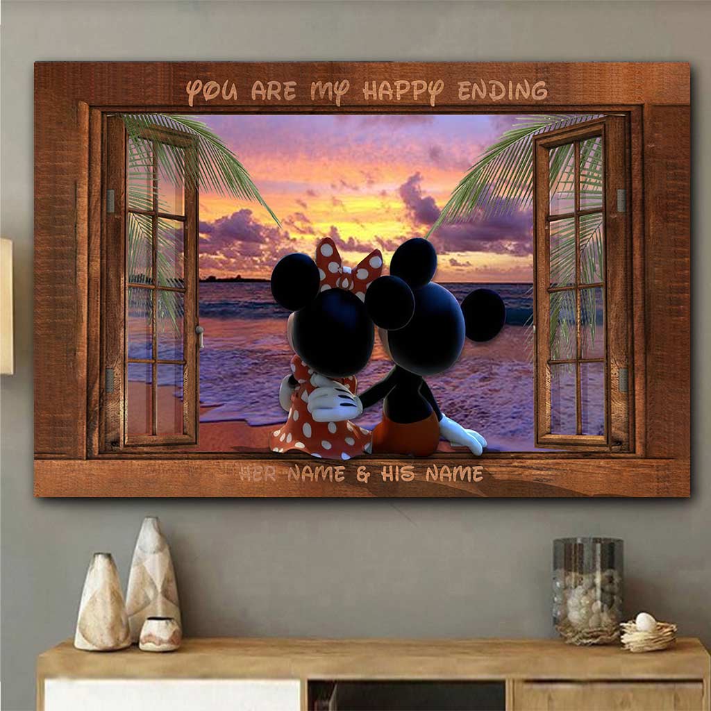 Personalized Couple Canvas You Are My Happy Ending Gift