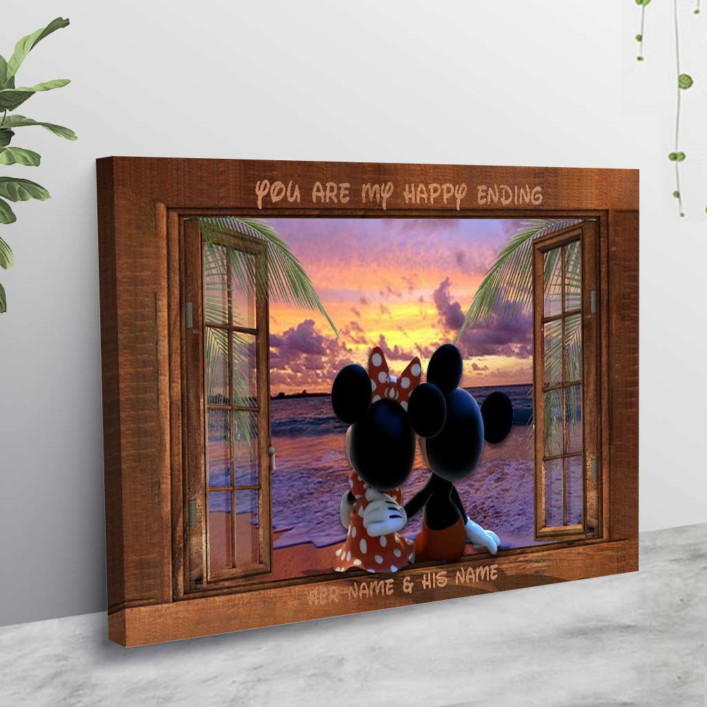 Personalized Couple Canvas You Are My Happy Ending Gift