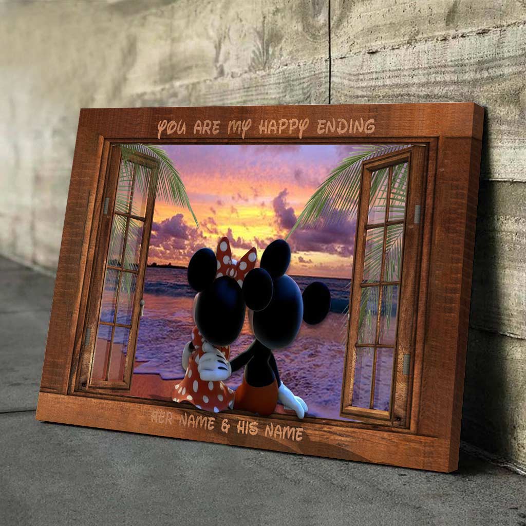 Personalized Couple Canvas You Are My Happy Ending Gift