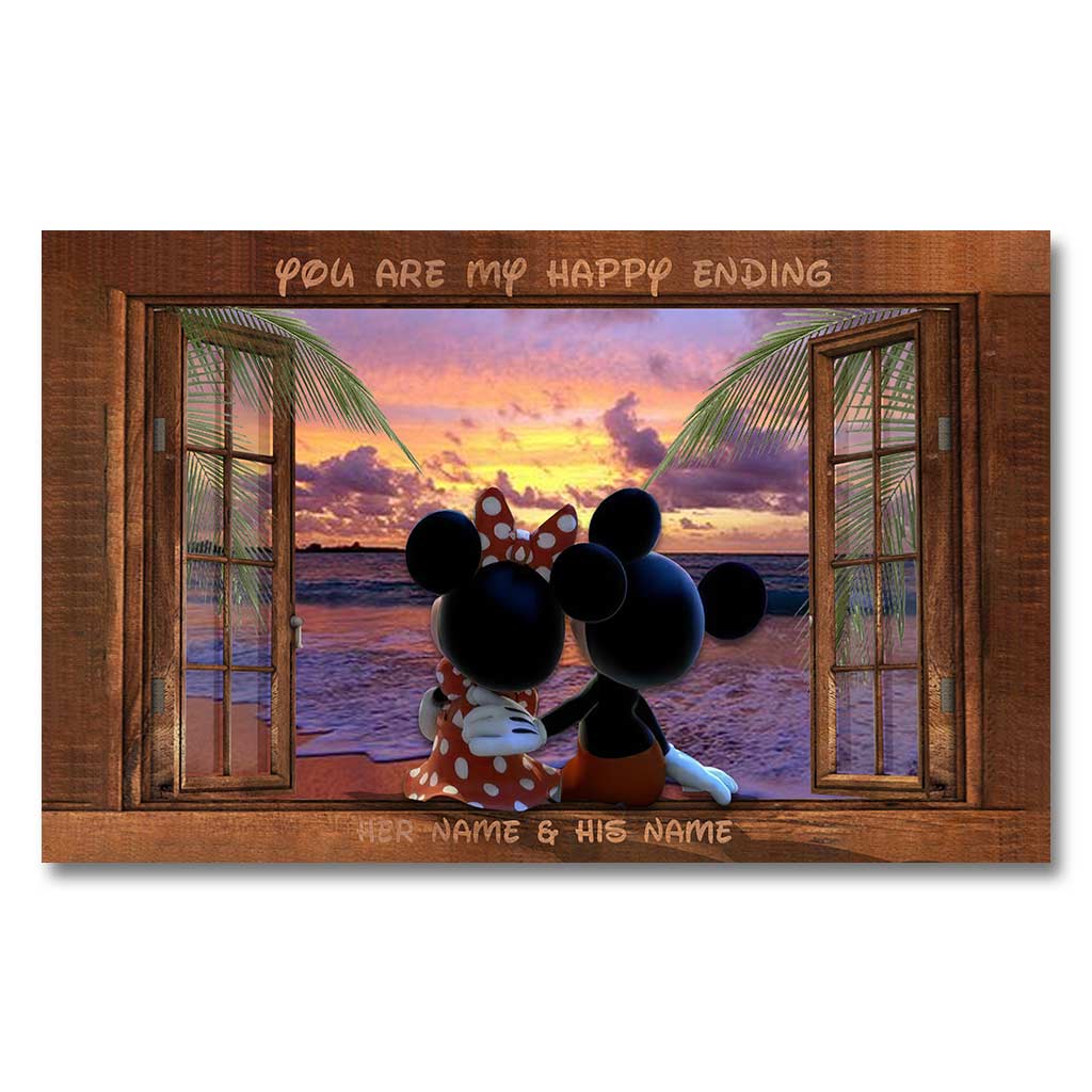 Personalized Couple Canvas You Are My Happy Ending Gift