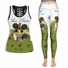 Load image into Gallery viewer, Personalized Hollow Tank Top and Leggings Custom Name Gift
