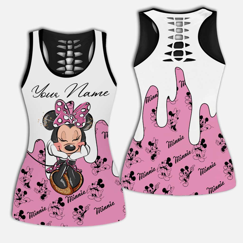Personalized Minnie Mouse Hollow Tank Top & Leggings Gift for Kids