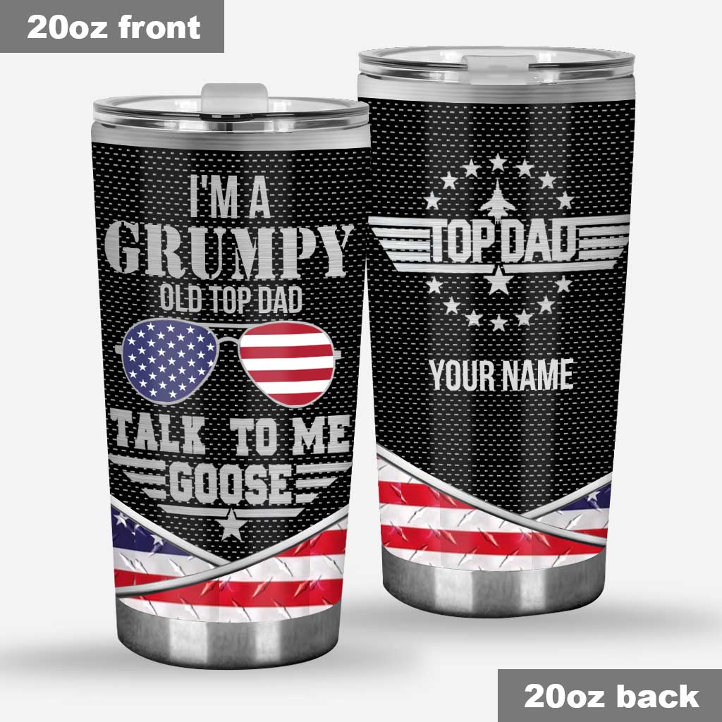 Personalized Independence Day Tumbler Custom Name Gift for Dad