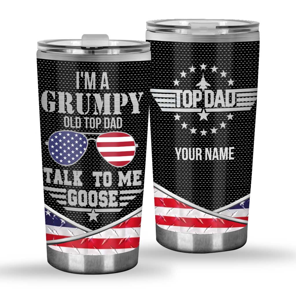 Personalized Independence Day Tumbler Custom Name Gift for Dad