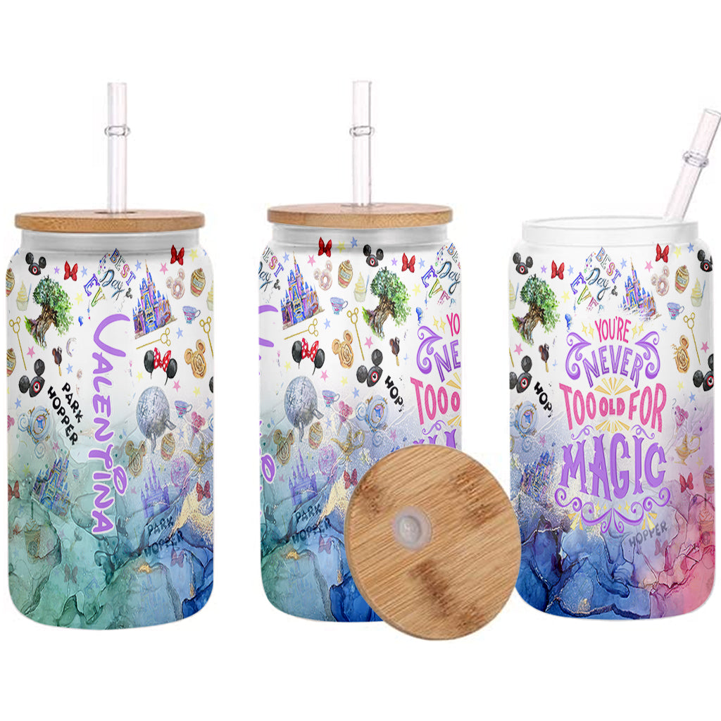 Personalized 16oz Glass Can with Straw Unique Gift for Kids