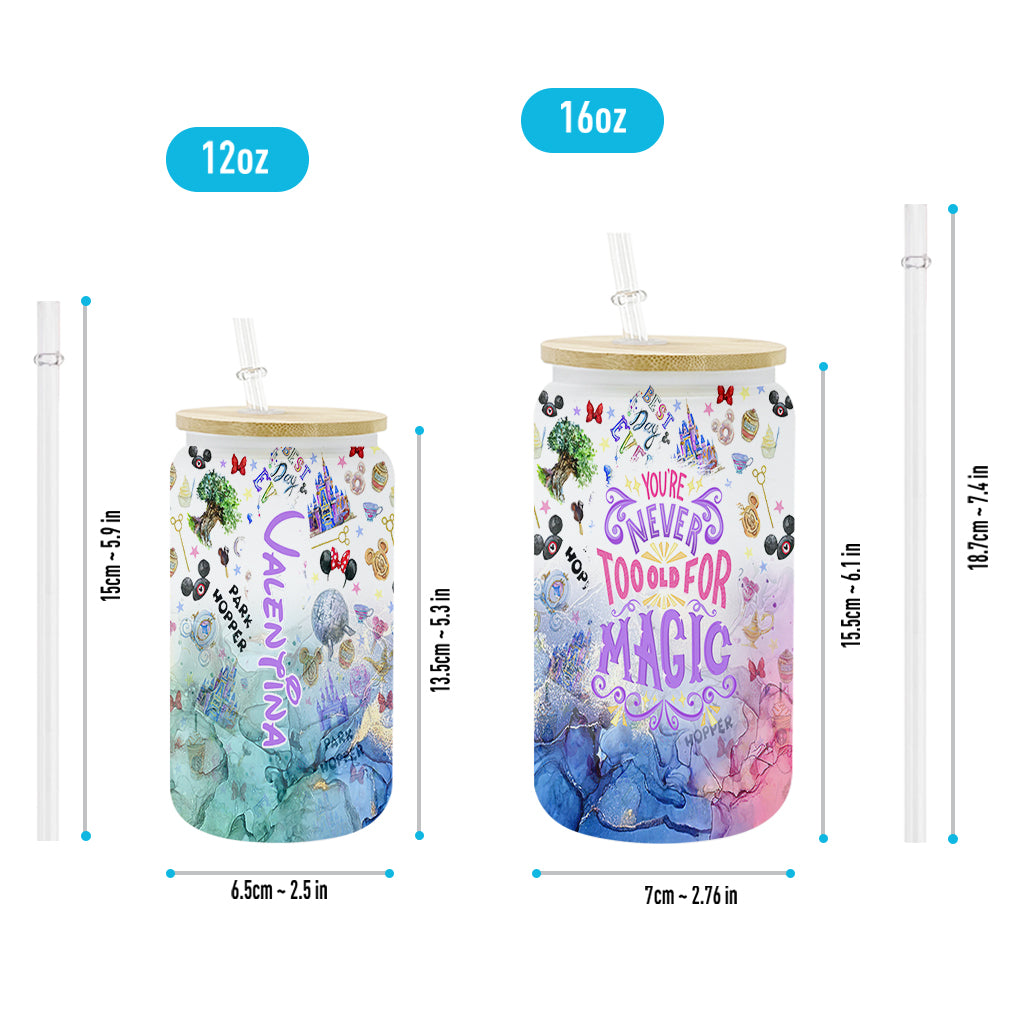 Personalized 16oz Glass Can with Straw Unique Gift for Kids