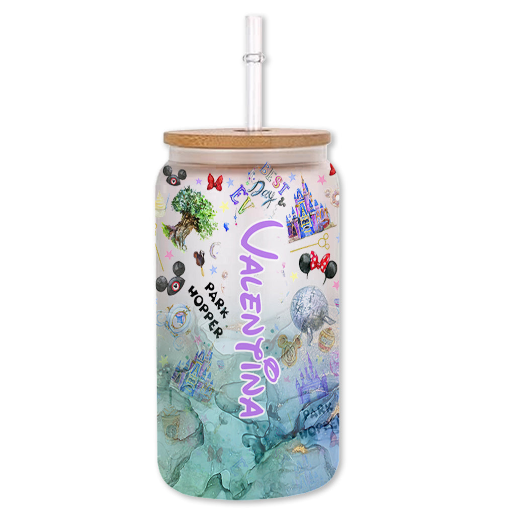 Personalized 16oz Glass Can with Straw Unique Gift for Kids