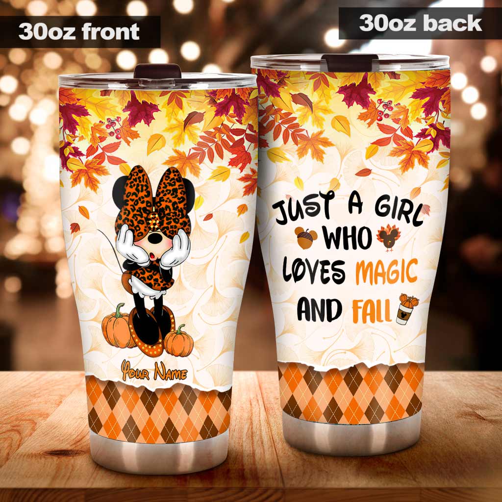 Personalized Fall-Themed Tumbler Custom Name Gift for Halloween and Thanksgiving