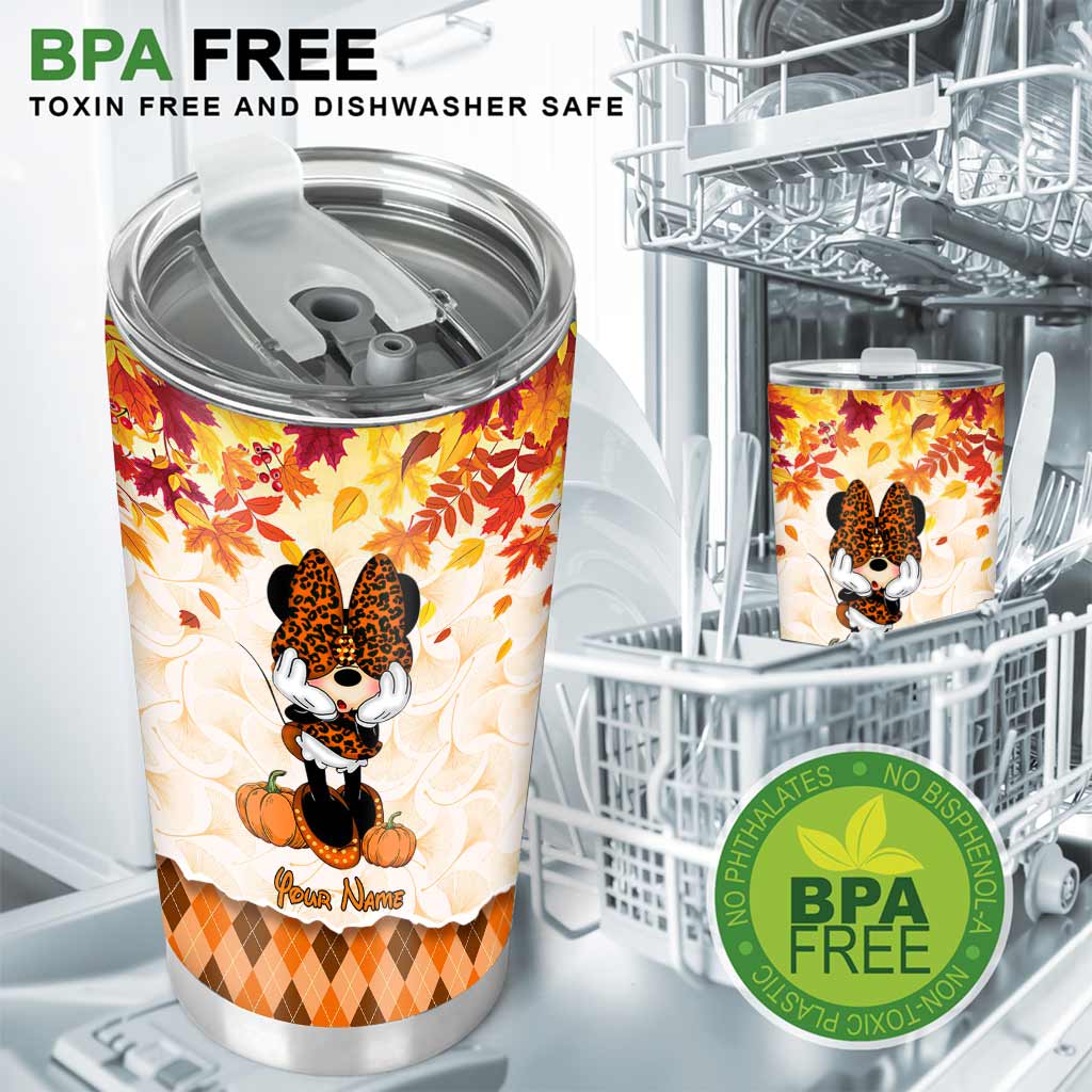 Personalized Fall-Themed Tumbler Custom Name Gift for Halloween and Thanksgiving