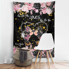 Load image into Gallery viewer, Personalized All Of Me Loves All Of You Mouse Wall Tapestry Gift for Couples
