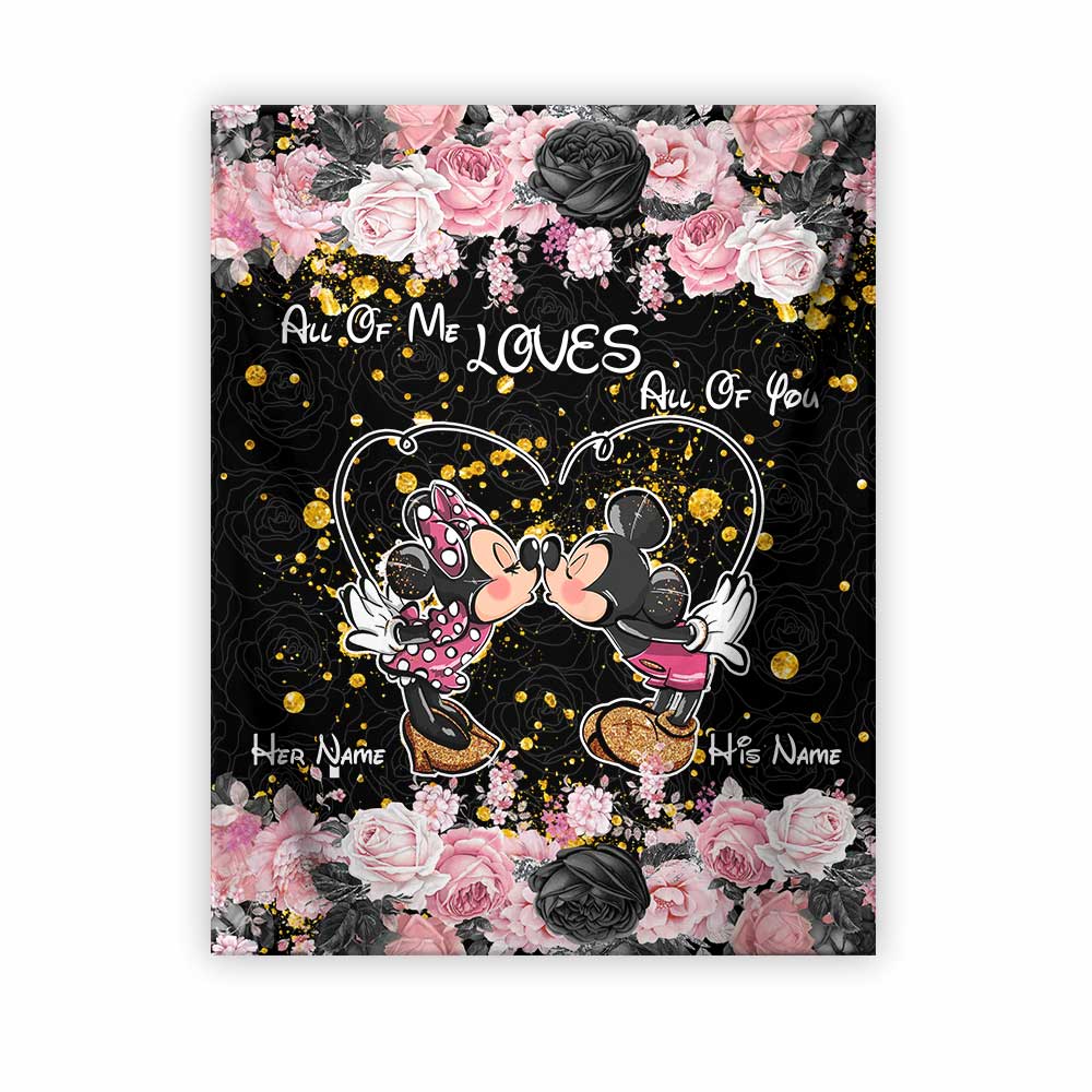 Personalized All Of Me Loves All Of You Mouse Wall Tapestry Gift for Couples