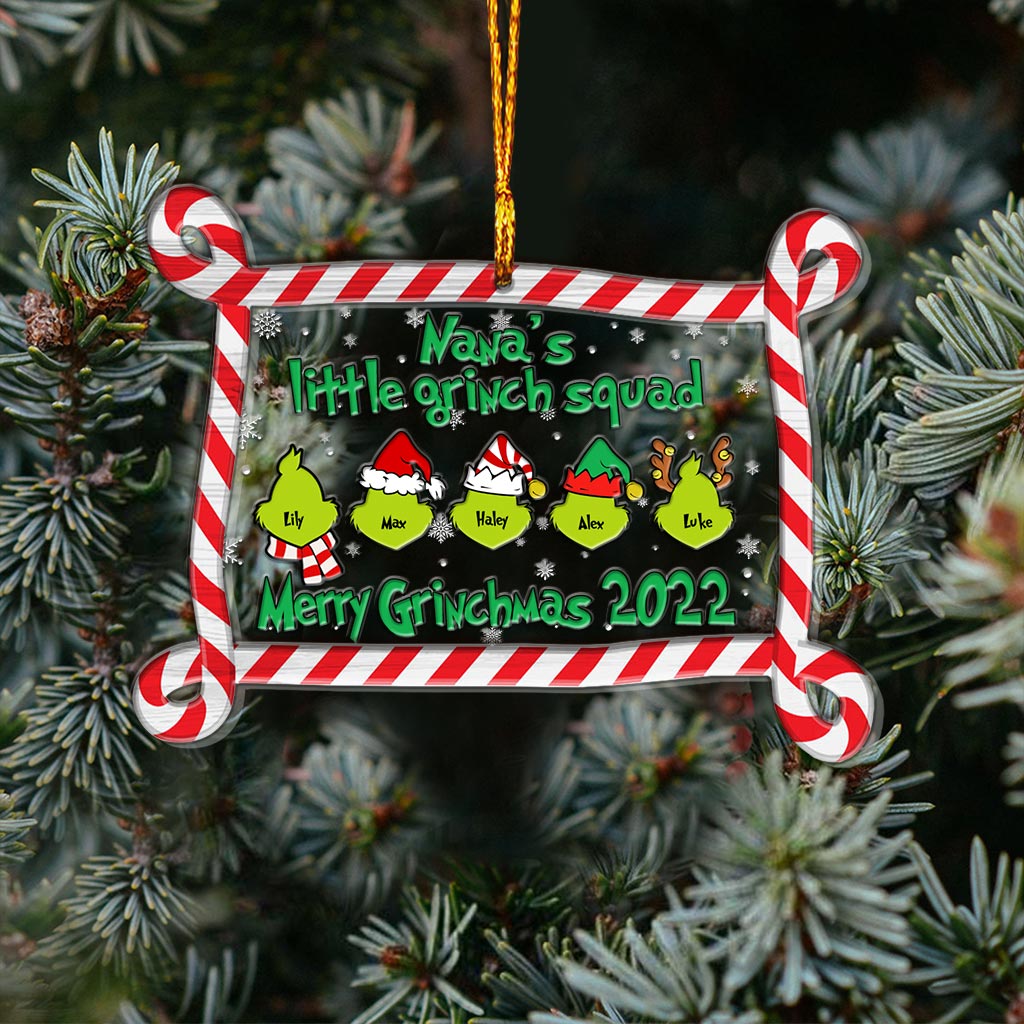 Personalized Grinch Christmas Ornament Custom Family Gift