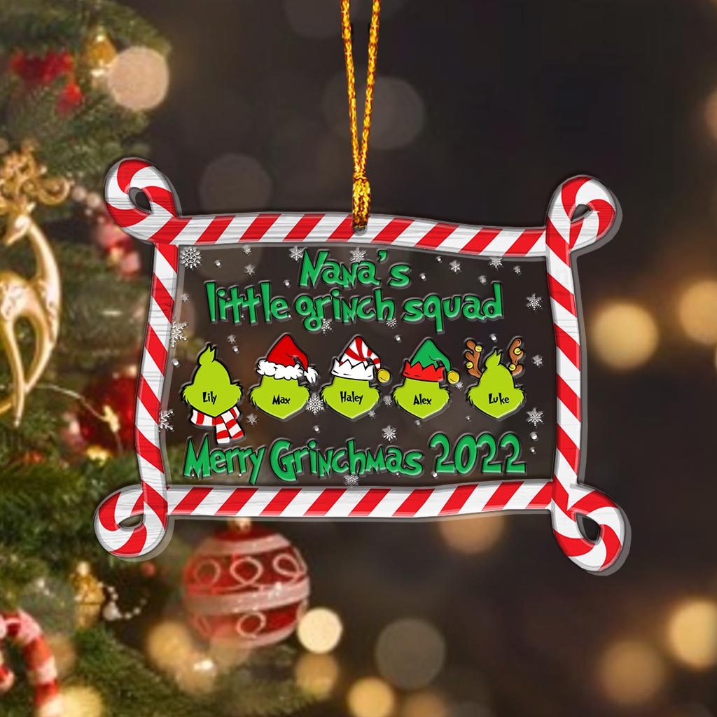 Personalized Grinch Christmas Ornament Custom Family Gift