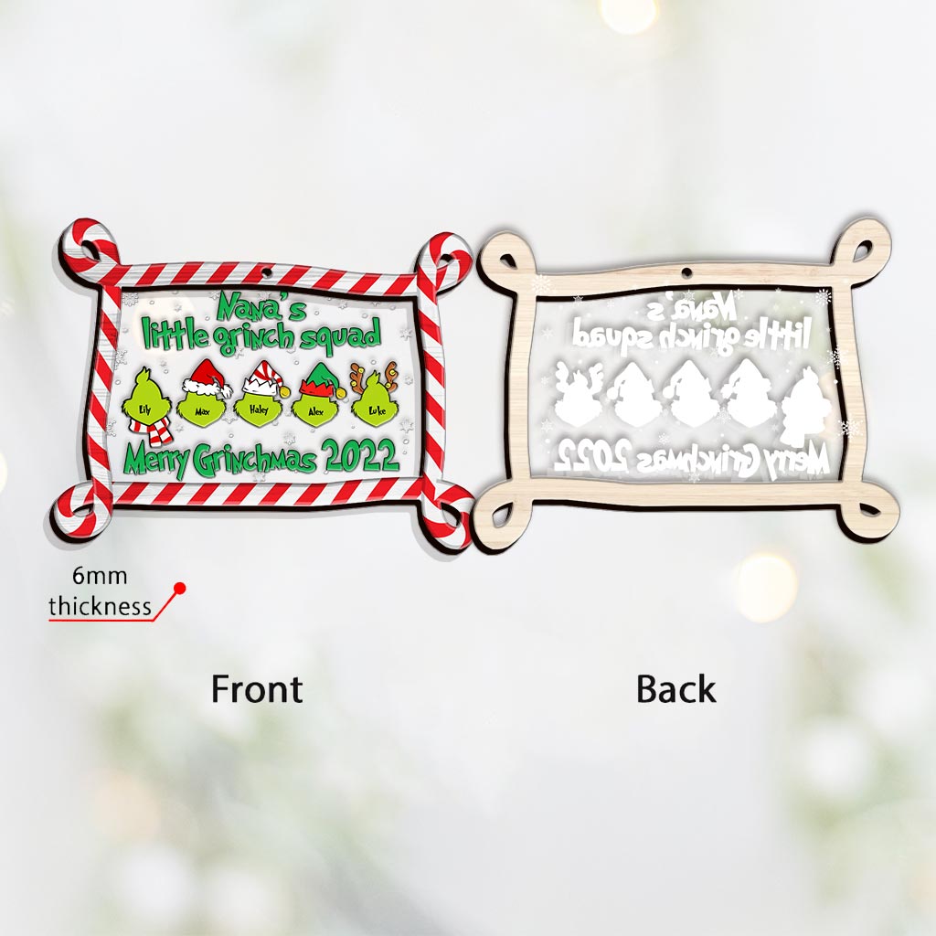 Personalized Grinch Christmas Ornament Custom Family Gift