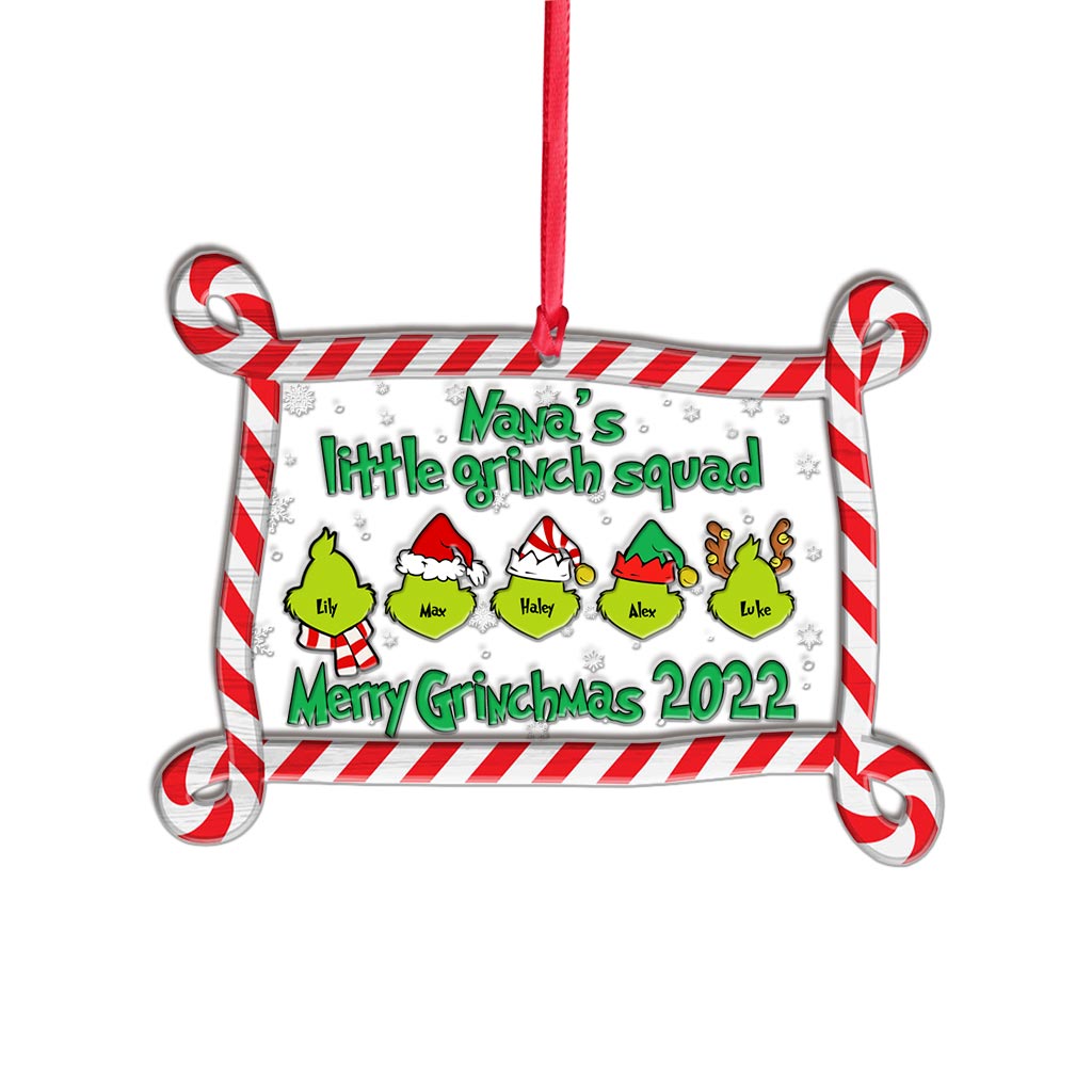 Personalized Grinch Christmas Ornament Custom Family Gift