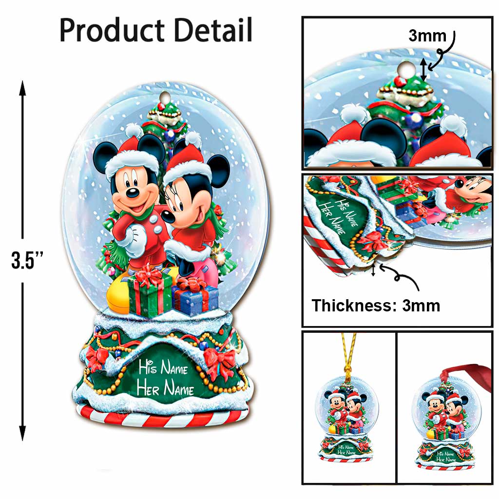Personalized Mickey Mouse Christmas Ornament Custom Name Holiday Gift