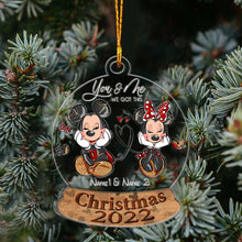 Load image into Gallery viewer, Personalized Christmas Mouse Ears Ornament with Names for Couples
